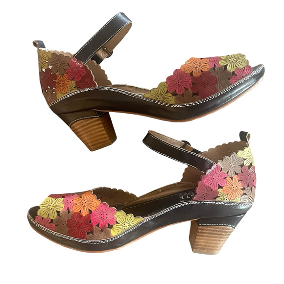 L'ARTISTE Spring Step Avnia Size 42 Multicolor Leather Autumn Leaves Sandals NEW - Picture 6 of 10